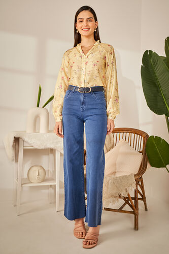 Yellow Floral Straight Top, Yellow, image 2
